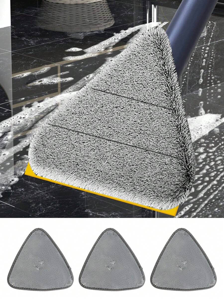 3Pcs Triangle Mop Replacement Head Mop Replacement Cloth Mop Rag - Grey - View 1