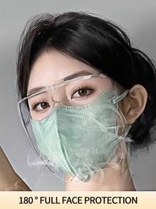 指甲防尘防雾全脸头部防护罩，高清透明亚克力，适用于美甲沙龙、商店开业用一体式防护罩或亚克力指甲卸除工具、美甲用品、美甲工具、美甲工具、返校、指甲、按压式指甲工具 - 無色 - 查看 5