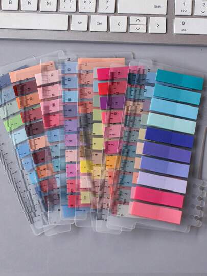 10 أنماط، 1 عبوة، إجمالي 2,000 قطعة، 200 قطعة من كل نمط، مع مقياس، ملصقات لاصقة بألوان موراندي الأوروبية الرجعية من البولي إيثيلين تيريفثالات، ملصقات فهرس مصنفة من البولي إيثيلين تيريفثالات، ملصقات شفافة نصف شفافة متعددة الاستخدامات