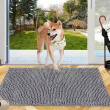 Dog Door Mat For Muddy Paws, Absorbs Moisture And Dirt, Absorbent Non-Slip Washable Mat, Quick Dry Microfiber, Mud Mat For Dogs, Entry Indoor Door Mat For Inside Floor - Grey - View 1