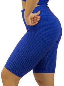 Women Sports Shorts - Màu xanh lam - Xem 3