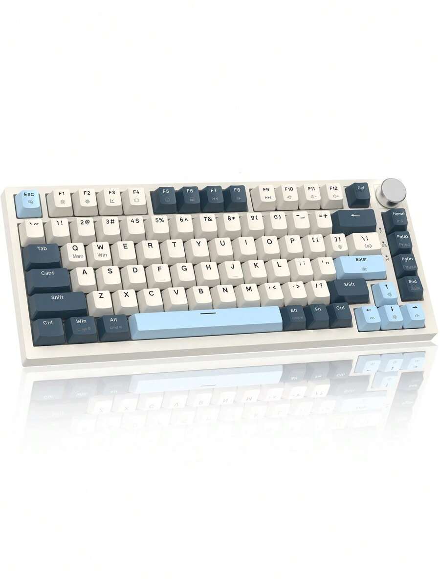 ATTACK SHARK K85 Teclado Mecánico con Interruptor Magnético, Rapid Trigger, Cloud Driver, DKS/MT/TGL, Backlit RGB LIGHTSYNC, QWERTY Teclado Gaming Gasket con Cable 75% TKL con Knob(con versiones de cable en espiral y cable no enrollado)