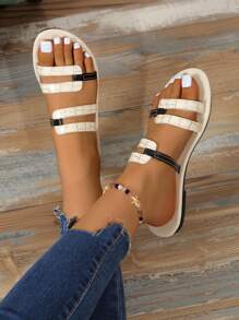 新款女士滑步露營沙灘涼鞋，時尚沙灘拖鞋