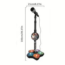 Microphone With Stand - Karaoke Song Instrument Toy, For Brain Training And Education - Birthday Gift - Multicolor - View 9