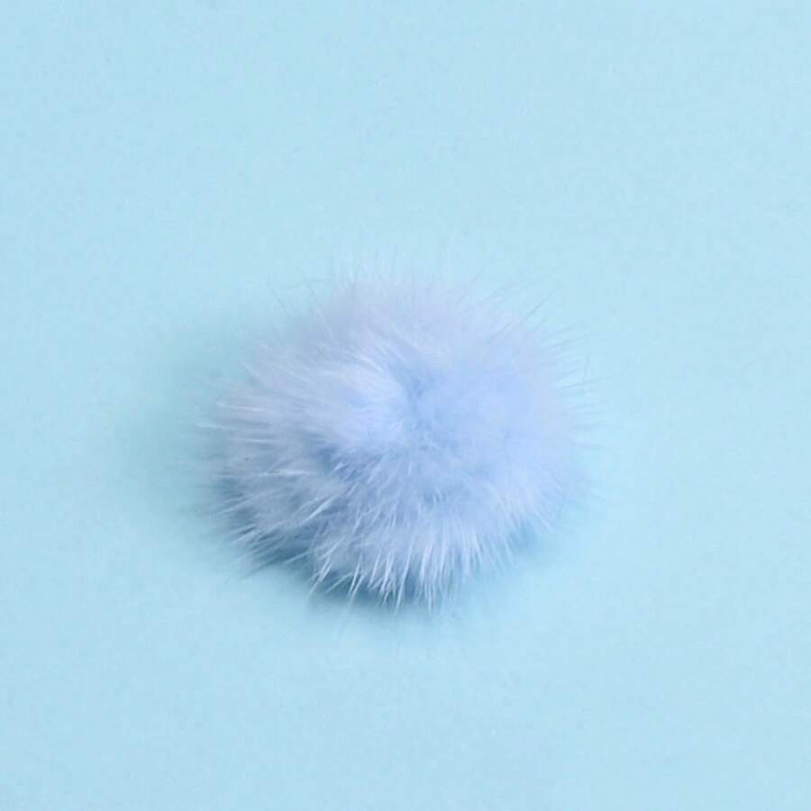 20入組鼬毛流蘇結DIY古風髮飾材料，附花形裝飾和毛球髮夾珠寶配件，1包裝 - 藍色 - 查看 1