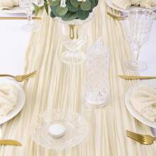 1 pezzo Tovaglia trasparente in organza a rete colore unito per matrimonio, festa nuziale, regalo, riunione