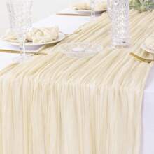 1 pezzo Tovaglia trasparente in organza a rete colore unito per matrimonio, festa nuziale, regalo, riunione