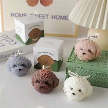 1 Vela aromática con forma de perro Teddy, Vela de aromaterapia, buen regalo para cumpleaños, aniversario, bodas y celebraciones de fiestas - multicolor - Ver 11