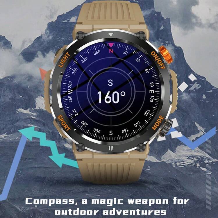 Montre connectée de sport en plein air, 1,46 pouces HD Tracker de fitness, avec surveillance de la fréquence cardiaque/oxygène dans le sang/pression artérielle (répondre/faire des appels) étanche IP67, compatible avec l\"iPhone et Android - Jaune citron - Voir 7