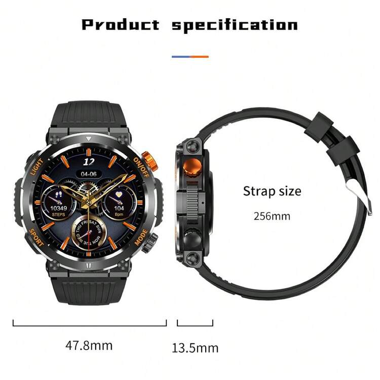 Montre connectée de sport en plein air, 1,46 pouces HD Tracker de fitness, avec surveillance de la fréquence cardiaque/oxygène dans le sang/pression artérielle (répondre/faire des appels) étanche IP67, compatible avec l\"iPhone et Android - Jaune citron - Voir 10