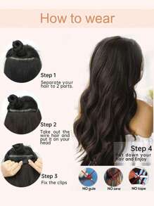 Tóc nối bằng sợi tổng hợp mềm mại, xoăn gợn sóng, nhuộm Balayage, màu nâu đến hạt dẻ, dành cho nữ - Màu nâu Sô-cô-la - Xem 6