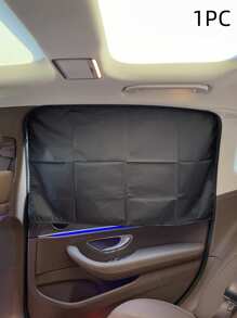1pc Car Backseat Magnetic Black Rubber Light Proof Curtain - Black - View 1