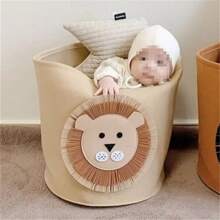 1pc Elephant & Lion Felt Storage Basket, Children Toy Organizer, Household Goods & Sundries Storage Bin, Laundry Hamper Love Valentine