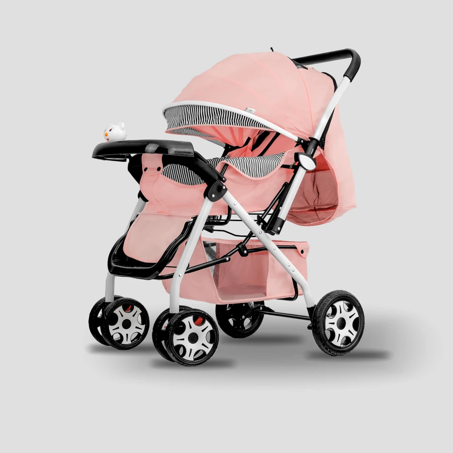 Carriola De Bebé Ultra Premium Plegable - Rosa - Ver 1
