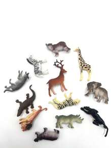 Twelve Lifelike Wildlife Figurines: Realistic Animal Models For Nature Enthusiasts And Collectors Explore The Wild: 12 Solid Animal Models For Play And Decor Exquisite Wildlife Replicas: A Dozen Sturdy Animal Figurines For Nature-Themed Displays And Gifts - Multicolor - View 2
