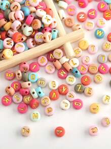 100/150 peças Contas de Alfabeto Redondas de 4 x 7 mm A-Z, 26 Letras, para fazer Pulseiras de Amizade DIY e Presentes, Fabricação de Joias de Lembrança