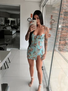 Women Dresses - màu xanh lá - Xem 2