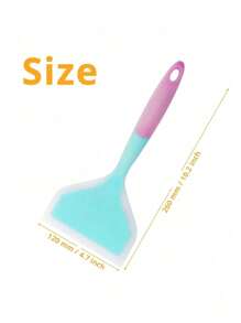 1 Thìa Nhà Bếp Bằng Silicon Hai Màu Cho Tamagoyaki Với Cạnh Rộng Và Lớp Phủ Chống Dính, Dụng Cụ Làm Bánh Chịu Nhiệt Độ Cao - Nhiều màu - Xem 4