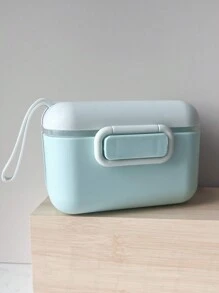 1pc Green Baby Portable Large Capacity Milk Powder Dispenser For Daily And Outdoor Use
