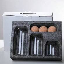 1 pezzo/3 pezzi/4 pezzi Set elegante di barattoli ermetici per cucina con coperchio in sughero naturale - Solo lavaggio a mano, barattoli di vetro per conservazione di caffè, tè, spezie - Riutilizzabili, contenitori di vetro rotondi ideali per uso familiare
