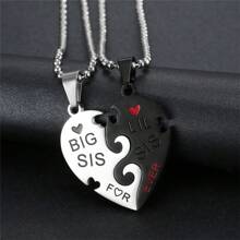 18K鍍金2入組優雅不鏽鋼珠寶，最佳友誼之心拼接吊墜項鍊，生日約會禮物 - 項鍊 - 查看 10