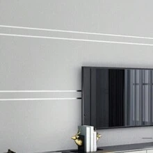 無紡布線條幾何設計環保牆紙，適用於客廳、電視背景牆、臥室牆壁裝飾 - 灰色 - 查看 6