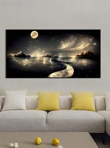 1 幅无框帆布海报，现代艺术，梦幻河流设计，卧室、客厅、书房和走廊的理想礼物，墙壁艺术，墙壁装饰，家居装饰，房间装饰 - 彩色 - 查看 4