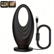 Amplified Indoor Digital TV Antenna  Best Powerful Amplifier, Support  4K Full HD Smart And Older Tvs With 16ft Coaxial Cable - Black - View 6