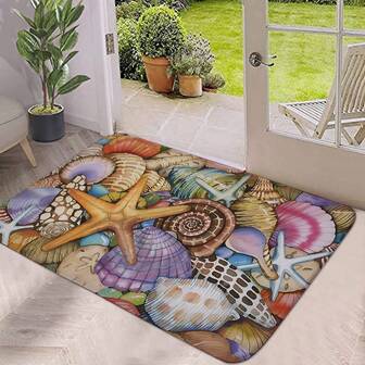 1 Stück Sommer Ozean Strand Türmatte, moderne Cartoon Saugfähiger & Schnell trocknender Teppich für Eingang, rutschfeste Innenmatte, maschinenwaschbar & leicht zu reinigen, Türdekoration Matte gegen Schmutz und Staub, saugfähiges & schnell trocknendes Badematte, Willkommensmatte für Eingangsbereich, geeignet für Wohnzimmer, Schlafzimmer, Küche, Badezimmer und andere Eingangsbereiche, Partys, Versammlungen, Festivals, Geschenke, Teppich, Küchenmatte, Bereichsteppich, kleiner Teppich, Fußmatte, dekorativer Teppich, Wohnkultur, Badezimmer Teppich, Raumdekoration