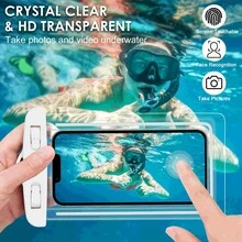 2 个装防水手机袋，通用防水手机袋，带可调节腰带的手机袋，防水腰包屏幕可触摸干燥袋，适用于游泳、划船、海滩钓鱼 - 白色 - 查看 3