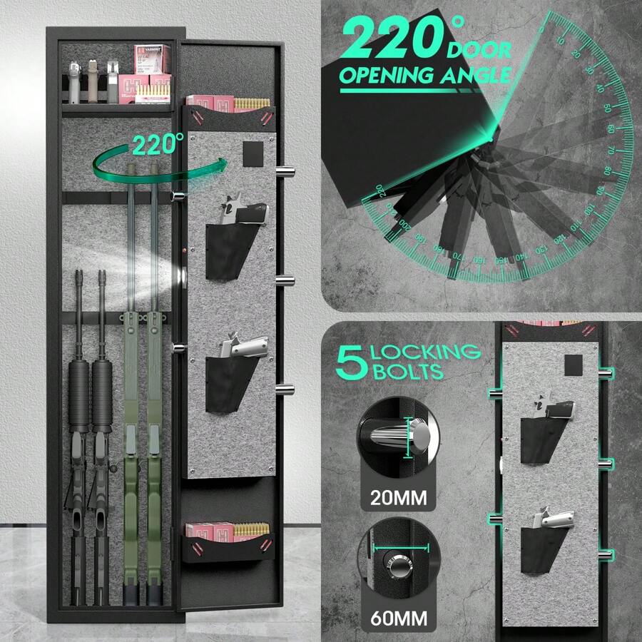 Kavey 5-6 Rifle Gun Safe, Digital Keypad Large Long Gun Safe For Home ...