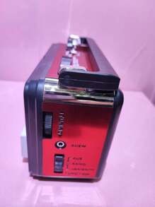 Radio Am\fm A Pilha Retro Vintage Recarregavel Usb AD-1088 - Vermelho - Visão 6