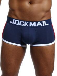 JOCKMAIL 1 Miếng Nam Đồ lót 3D Túi đựng Boxer Quần lót tam giác Với Tăng cường Chức năng - Xanh đậm - Xem 2