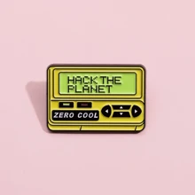 1入組合金鉆石駭客電影經典Zero Cool徽章，Hack The Planet胸針，Zero Cool遊戲主機胸針，創意徽章珠寶配件金屬帽T恤禮物情侶 - 彩色 - 查看 4