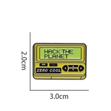 1入組合金鉆石駭客電影經典Zero Cool徽章，Hack The Planet胸針，Zero Cool遊戲主機胸針，創意徽章珠寶配件金屬帽T恤禮物情侶 - 彩色 - 查看 5