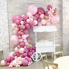 116pcs Pink Balloon Flower Garland Arch Kit, 113pcs Hot Pink/Light Pink Latex Balloons In 18/12/10/5 Inches Suitable For Wedding, Bridal Shower, Birthday, Princess Themed Party, Christmas