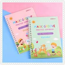 KIBEDI Libros de ejercicios de escritura Surco mágico inglés, libro de caligrafía para niños con letras, números, alfabeto. Regalo para escuela, estudiante, papelería, útiles escolares, aprender inglés, escritura en inglés, regalo para niños, libro de números, papelería escolar, práctica de caligrafía, aprender números, juguetes para niños, libro escolar, juguetes para niñas, libro de trazado, escritura para niños pequeños, libro de colorear por números, alfabeto, libro de colorear por número, libros para niños