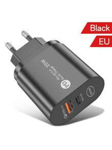 Bộ đổi nguồn USB C, Khối sạc nhanh 20W 2 cổng PD&QC 3.0 Type C, Tương thích với Iphone 15 14 13 12 11 Pro Max/XS/XR/X, SE, Tương thích với Ipad, 8 7 Plus, Tương thích với Samsung Galaxy S21 S20 S10 Plus, Dành cho Pixel 7 6 5 và các thiết bị Android khác, Tương thích với Bộ sạc điện thoại di động Apple IPhone 12 Mini PD Đầu sạc, Đầu sạc nhanh PD20W của Mỹ và Châu Âu - màu đen - Xem 9