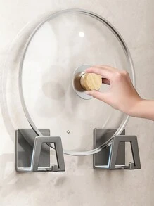 Estantería de almacenamiento de esponja de tubo de acero inoxidable sin perforación para cocina - Organizador de tapa de olla multifuncional con bola de alambre de acero y gancho de cepillo de olla - 1 pieza