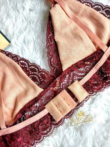 Women Sexy Lingerie Sets - Maroon - View 5