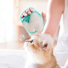 Soft Silicone Massage Pet Grooming Brush, Bathing Brush, Cleaning Tool Comb, Cat Dog Cleaning & Grooming Supplies, Pet Accessories, Shampoo Massage Brush, Puppy Kitten Massage Comb, Grooming Bathing Brush, Soft Bristle Dog Brush - Multicolor - View 5