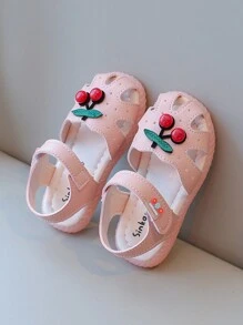 Sandales de princesse à semelle souple pour bébé fille, avec design de cerises d'été, nouvelle arrivée 2024