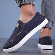 Men's Slip-On Canvas Shoes, New Style Casual And Athletic Shoes, Flat And Comfortable Breathable Sneakers - Blue - View 5