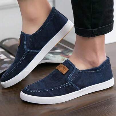Men's Slip-On Canvas Shoes, New Style Casual And Athletic Shoes, Flat And Comfortable Breathable Sneakers