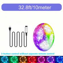 NBBUFF Led Lights For Bedroom 3ft-65ft, Button Control, Plug And Play, Can Adjust Color, Can Be Cut, Very Easy To Install, Suitable For Festival Atmosphere Lights, TV Background Lights, Party Atmosphere Lights, Home Decoration Lights, Fun Lights, Children's Room Decoration - Multicolor - View 12