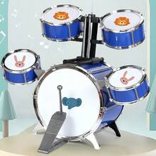 Juguete de tambor de percusión para niños con soporte de piso y cinco tambores - multicolor - Ver 7