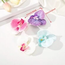 1个超仙女蝴蝶兰花发夹，侧边鳄鱼夹发卡，适合度假旅行佩戴和装饰，爪夹发夹，发卡，学习用品，女士度假装扮，发饰 - 彩色 - 查看 4