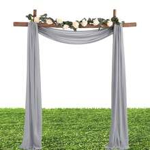 Vải voan rộng 60" bên sân Vải voan màu xám Bãi vải thô mộc mạc liên tục Vải sheer mềm cho đám cưới Vòm treo vải Váy cưới cô dâu Phông nền tiệc cưới Trang trí đám cưới May DIY Trang trí Diềm Drapery - Xám - Xem 5