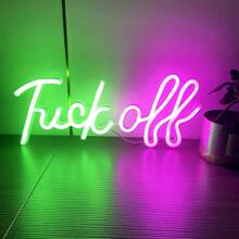1pc Neon Sign Light - Fuckoff, 13.7x5.8in (About 35x14.8cm), Usb/Battery Powered Led Neon Light, Pink Wall Decor For Bedroom, Room, Valentine's Day Party, Birthday, Wedding, Home, Christmas Decoration - Multicolor - View 12