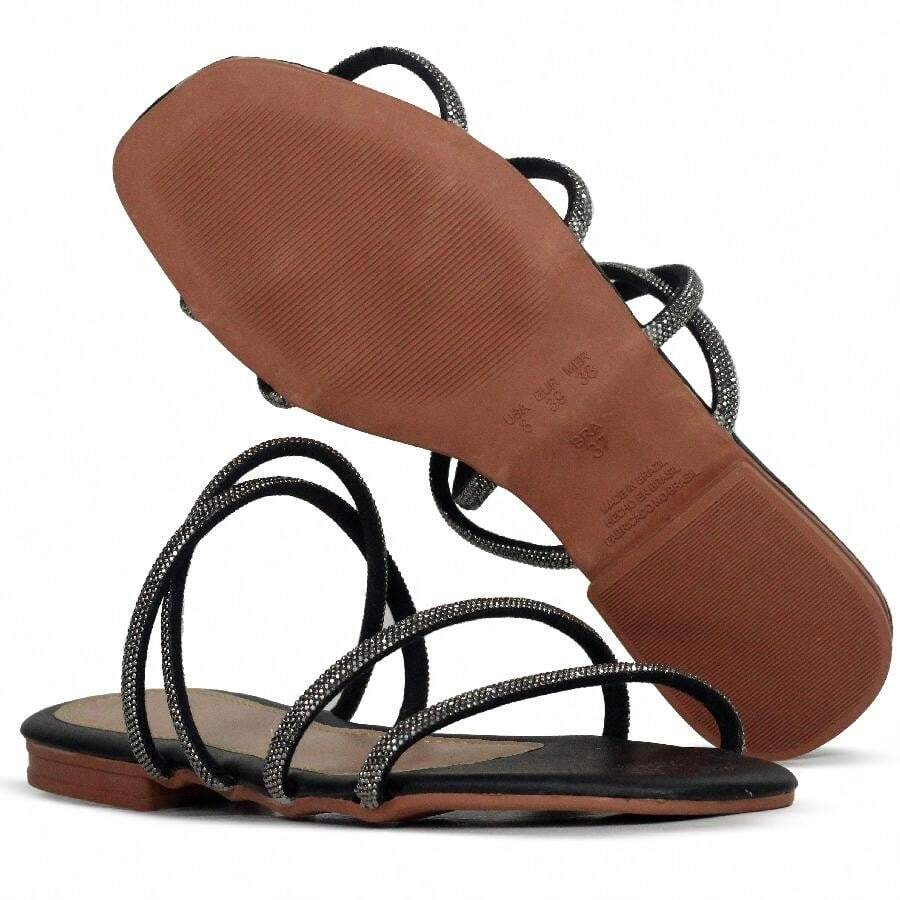 Women Flat Sandals - 黑色 - 查看 1